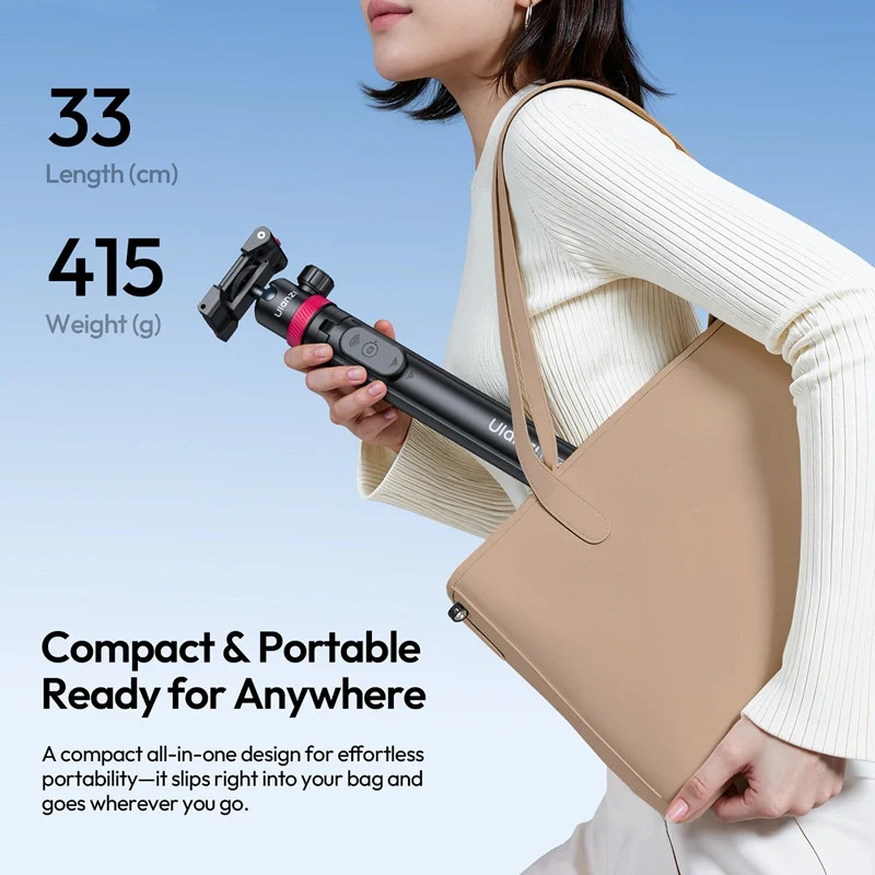 Ulanzi MT-44-2 automatikusan selfie állvány  monopod  telefontartó adapter  bluetooth Fekete