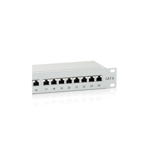Equip 326324 24 port Cat6 1U árnyékolt Patch Panel Szürke