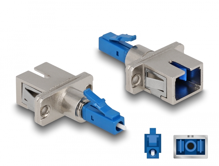 Delock Optikai szál hibrid párosító LC Simplex apa - SC Simplex anya kék (87944) Delock Optikai szál hibrid párosító LC Simplex apa - SC Simplex anya kék (87944)