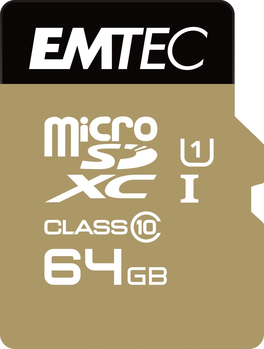 64GB microSDXC Emtec Gold+ CL10 + adapter (ECMSDM64GXC10GP) 64GB microSDXC Emtec Gold+ CL10 + adapter (ECMSDM64GXC10GP)