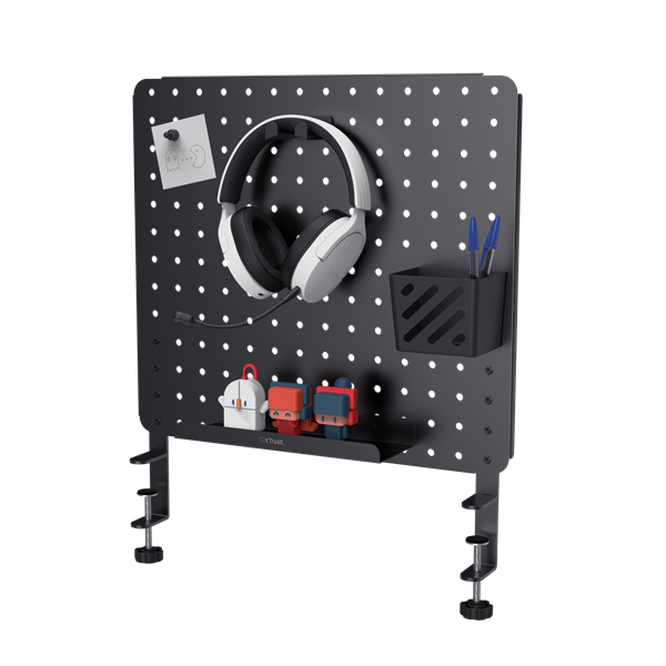 Trust Rendszerező   GXT724 Vesto fém állvány + headset tartó  polc kosár mágnes Fekete