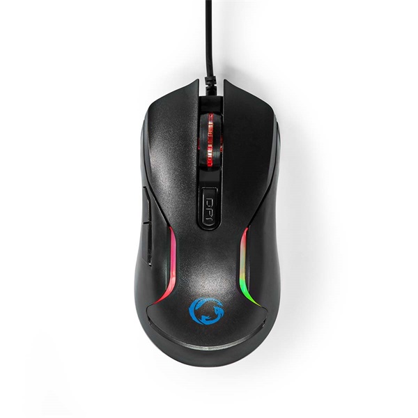 Nedis GCK51110BKUS gamer 5 az 1-ben készlet Angol Billentyűzet + Headset + Egér + Egérpad és adapter kábel, QWERTY