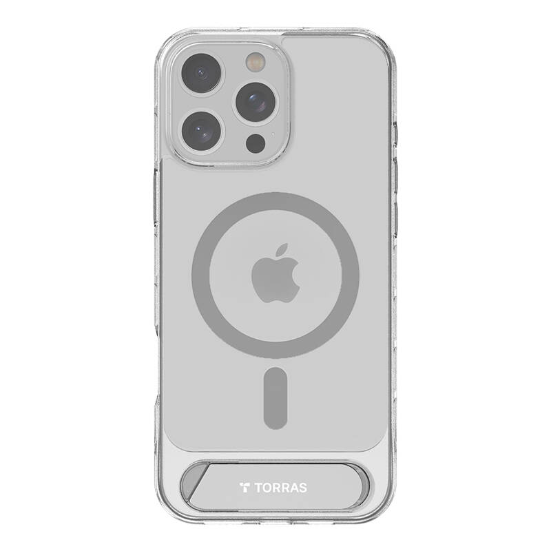 Torras Pstand sorozatú tok iPhone 16 Pro készülékhez (átlátszó)