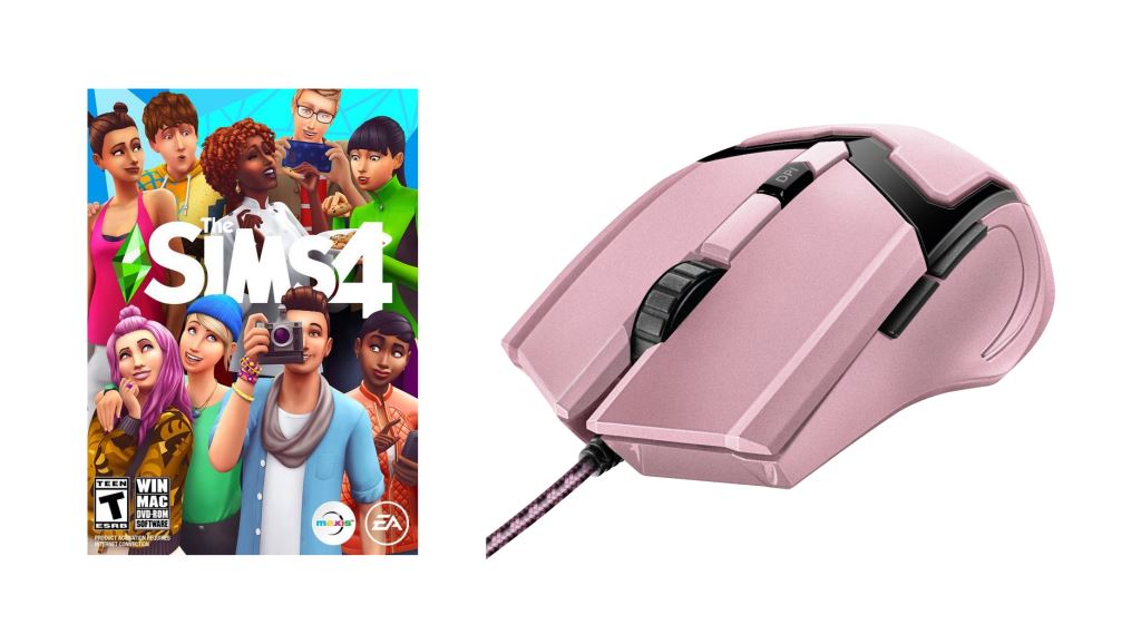 The Sims 4 (PC) + Trust GXT 101P Gav USB egér rózsaszín