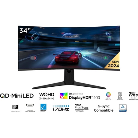 Tcl 34R83Q 34" ívelt monitor