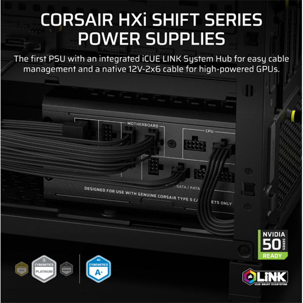 Corsair iCUE LINK HXi SHIFT Series  iCUE LINK HX1000i SHIFT  1000 Watt  Tápegység