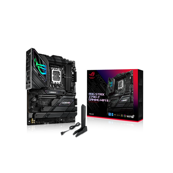 Asus Alaplap - Intel ROG STRIX Z790-F GAMING WIFI II LGA1700 (Z790, ATX, 4xDDR5 8000+MHz, 4xSATA3, 4xM.2, HDMI+DP)