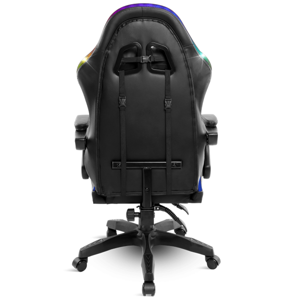 Spirit of Gamer SIRIUS RGB állítható dőlés/magasság kihajtható lábtartó max.120kg-ig Gamer  szék    Fekete