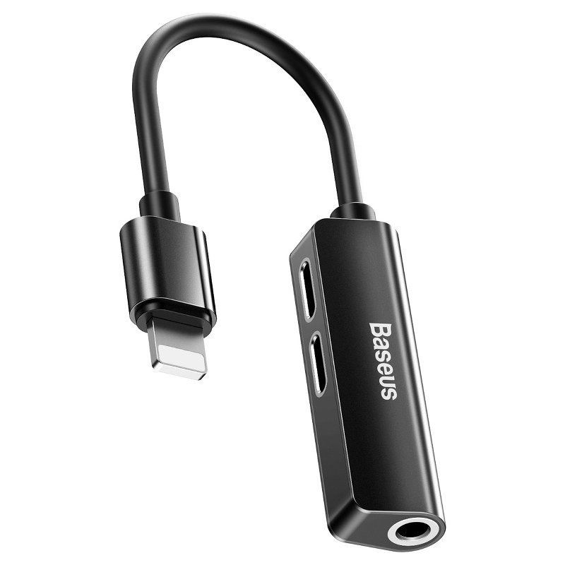 Baseus L52 Lightning --> 2x Lightning + mini jack 3.5mm audioadapter fekete (CALL52-01) Baseus L52 Lightning --> 2x Lightning + mini jack 3.5mm audioadapter fekete (CALL52-01)