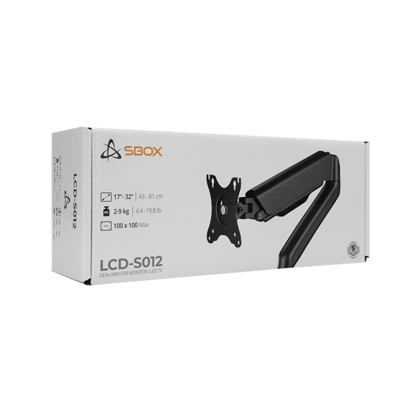 SBOX LCD-S012-2  DESKTOP MOUNT 17-32" max. 9 kg, max.VESA: 100x100 mm Asztali konzol