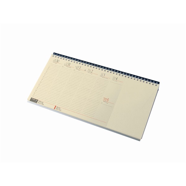 Realsystem 2025 7942-19 blokktömbös sárga papíros fekvő bordó asztali naptár