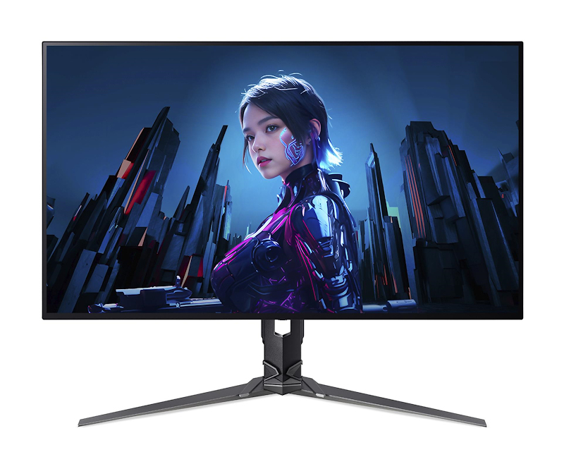 Acer 31.5" Predator X32X3bmiiphuzx  Monitor - 3840x2160, 4K, UHD, OLED, 240Hz, 0,03ms, Ívelt, Hangszóró, FreeSync, Pivot, Gamer, Fekete