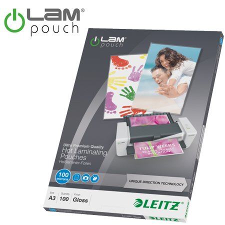 LEITZ Meleglamináló fólia, 100 mikron, A3, fényes, UDT technológiával (E74870000) LEITZ Meleglamináló fólia, 100 mikron, A3, fényes, UDT technológiával (E74870000)