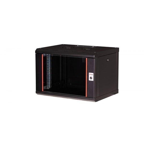 Equip Fali Rackszekrény EPM-07-6045-B-CBAA  19" 7U 600x450mm előre szerelt Fekete 