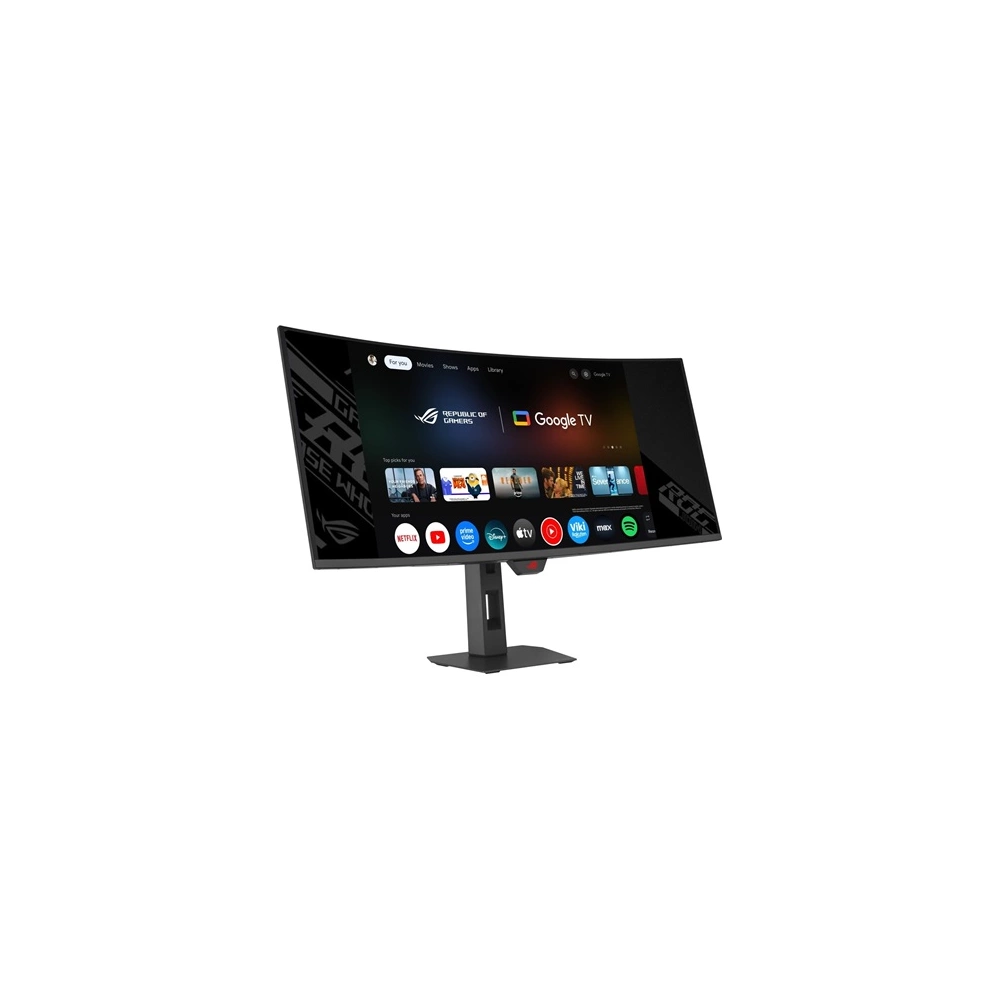 ASUS 34" XG34WCDMTG ROG Strix GoogleTV/Monitor - 3440x1440, UWQHD, OLED, QD-OLED, 240Hz, 0,03ms, Ívelt, Hangszóró, FreeSync, G-Sync,  Gamer,  Fekete