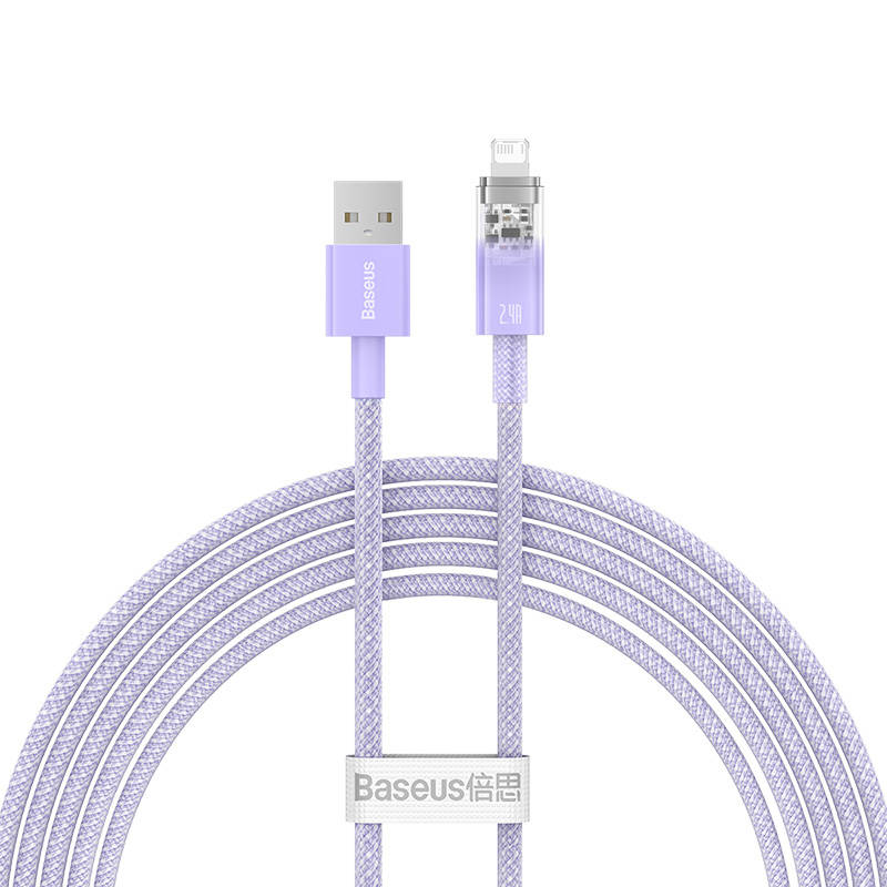 Fast Charging cable Baseus USB-A to Lightning  Explorer Series 2m, 2.4A (purple)