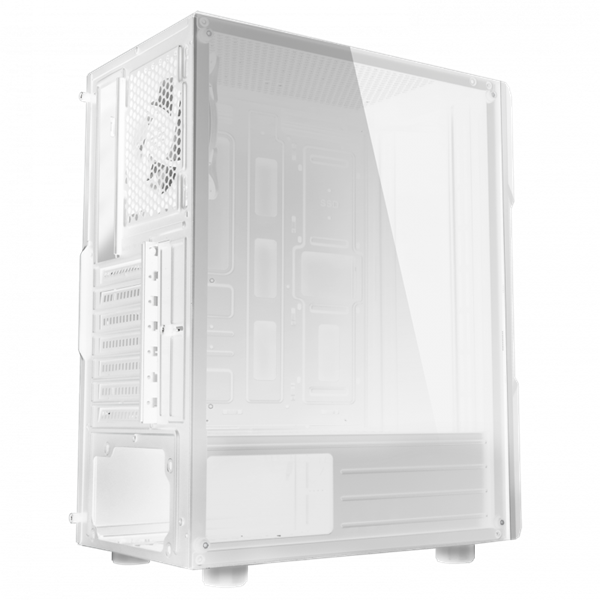 Spirit of Gamer Számítógépház - CLONE 3 White (fekete, ablakos, 8x12cm ventilátor, alsó táp,  ATX, 1xUSB3.0, 2xUSB2.0)