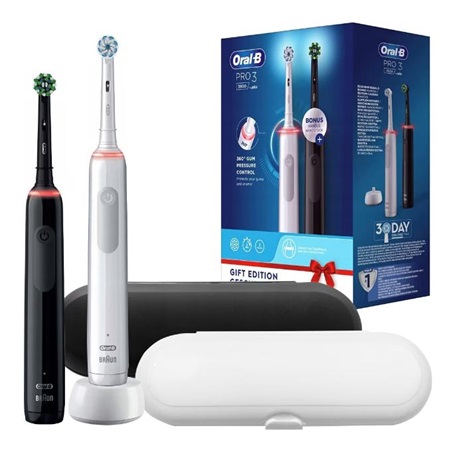 Oral-B PRO 3900 DUO WHITE/BLACK Elektromos fogkefe Oral-B PRO 3900 DUO WHITE/BLACK Elektromos fogkefe