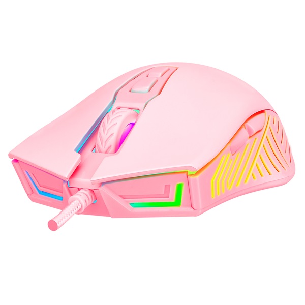 Rampage Egér Gamer - SMX-G68 SPEAR (7200DPI, 7 gomb, makro, RGB LED, 1,5m harisnyázott kábel, pink) Rampage Egér Gamer - SMX-G68 SPEAR (7200DPI, 7 gomb, makro, RGB LED, 1,5m harisnyázott kábel, pink)