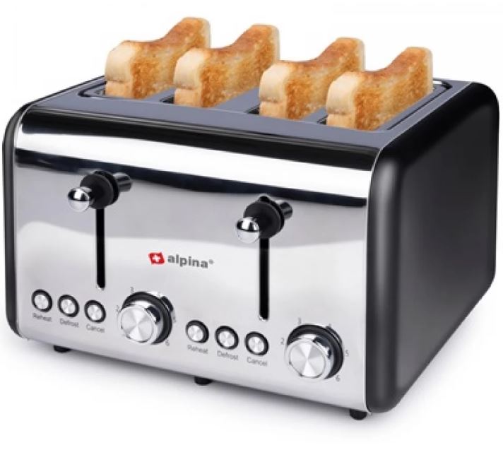 Alpina 4 szeletes kenyérpirító ezüst (26997)