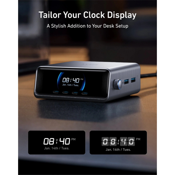 ANKER  A2345341 Prime Charger GaNPrime 6 portos  250W 4xUSB-C  2xUSB-A Hálózati Töltő Fekete  