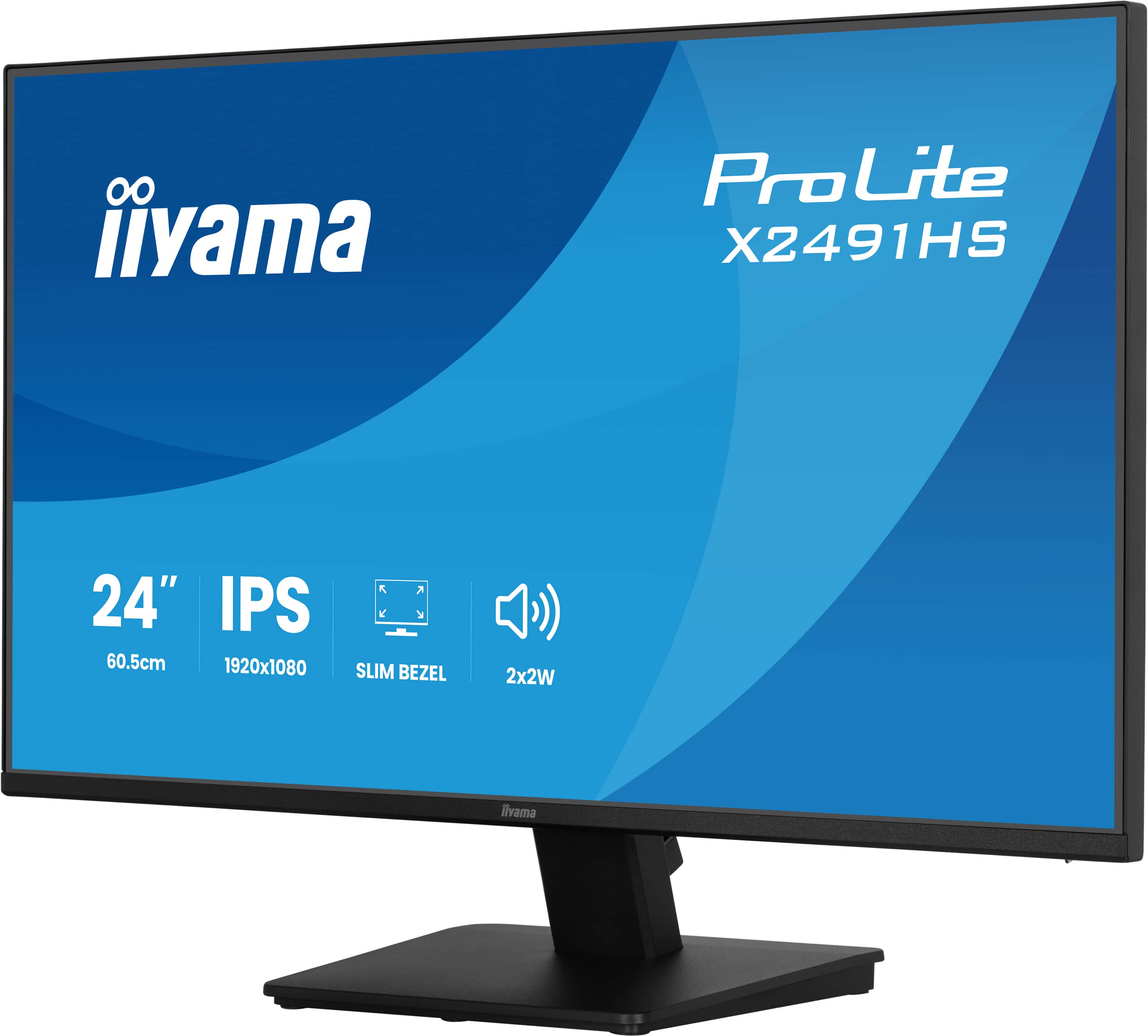 iiyama 23,8" ProLite X2491HS-B1 IPS LED Monitor -  1920x1080, Full HD, 120Hz, 1ms, Hangszóró, Fekete