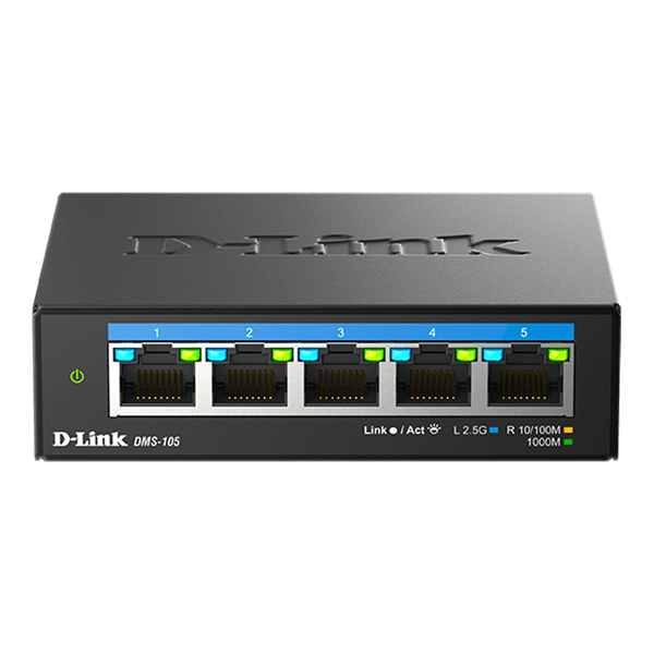 D-Link DMS-105 5-port 2.5G Multi-Gigabit Unmanaged Switch D-Link DMS-105 5-port 2.5G Multi-Gigabit Unmanaged Switch