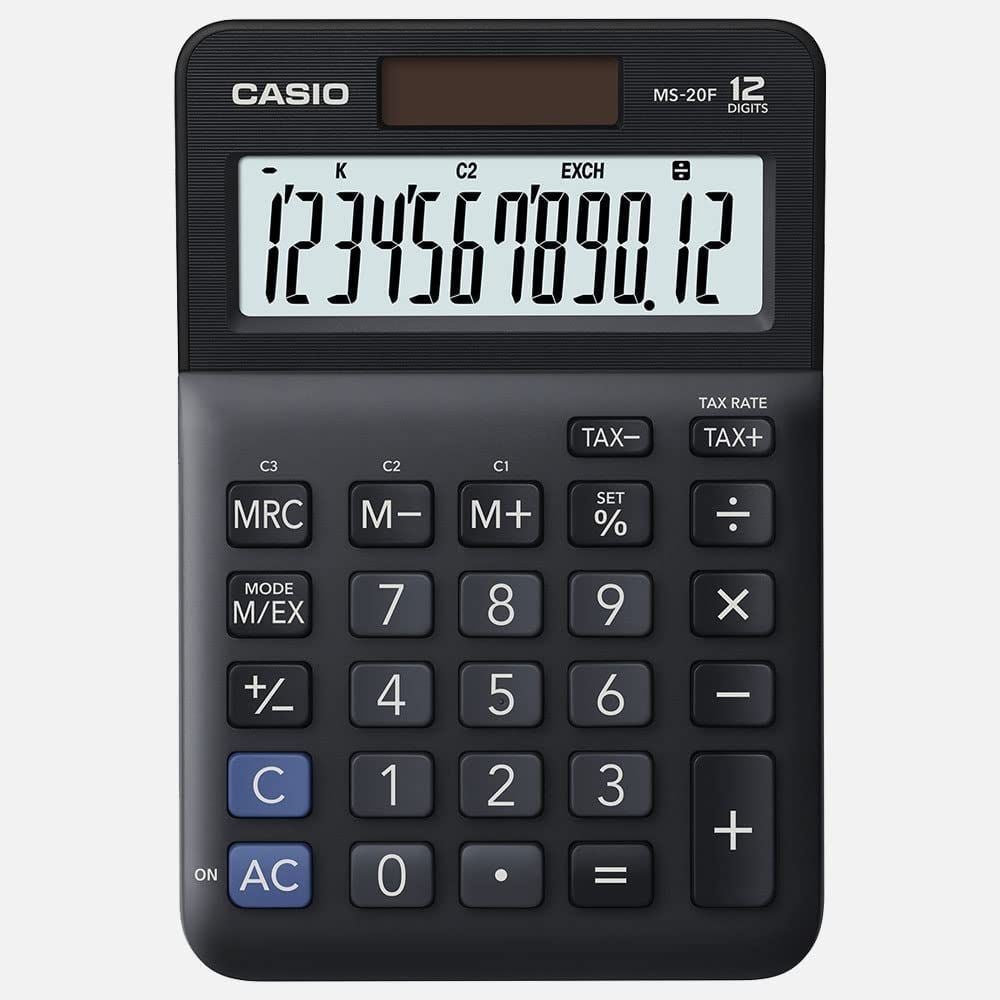 Casio MS-20F Asztali számológép Fekete