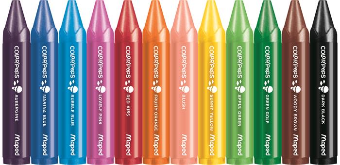 Zsírkréta, MAPED "Color`Peps MAXI Wax", 12 különböző szín