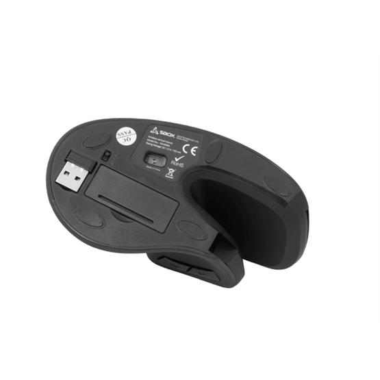 SBOX VM-838B Vertikális vezeték nélküli egér Fekete