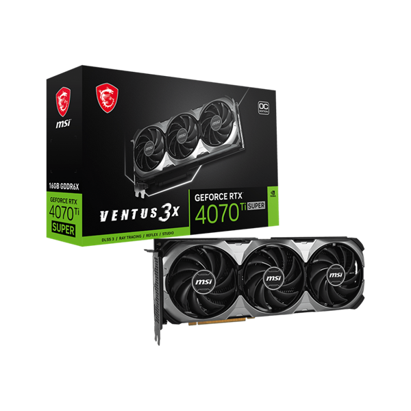 MSI  PCI-Ex16x nVIDIA RTX 4070 TI SUPER VENTUS 3X OC 16GB DDR6X Videokártya
