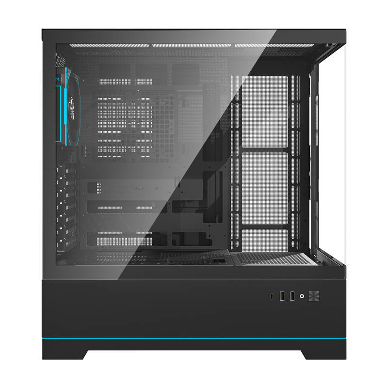 Darkflash DY451 PRO számítógépház + 1 ventilátor Fekete 