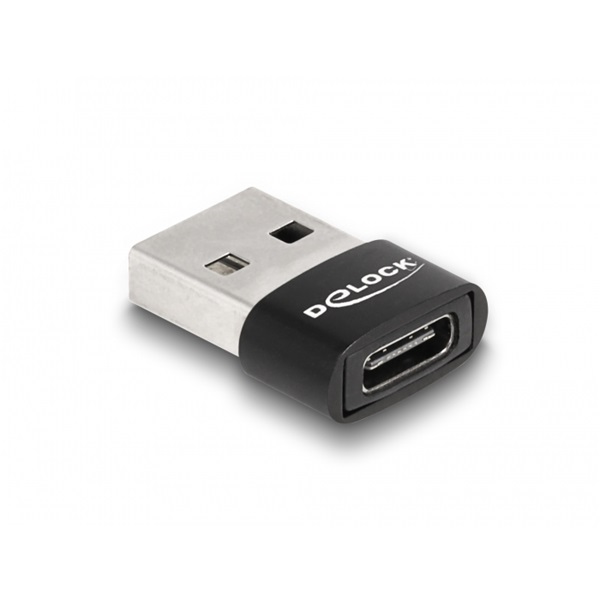 Delock USB 2.0 adapter A-típusú USB apa - USB Type-C anya fekete (60002) Delock USB 2.0 adapter A-típusú USB apa - USB Type-C anya fekete (60002)
