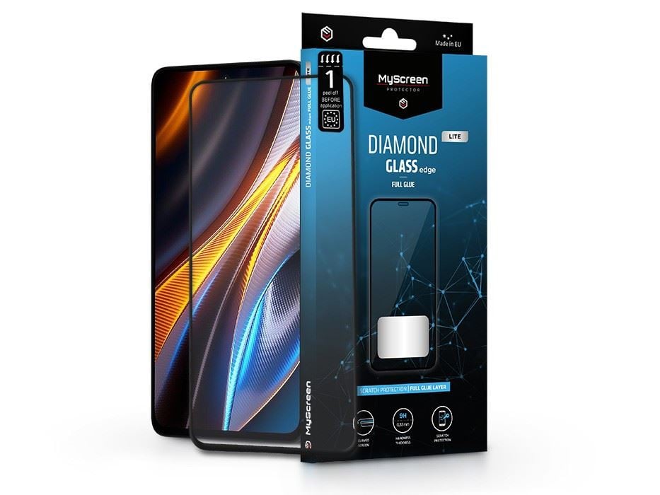 MyScreen Protector Diamond Glass Lite Edge2.5D Full Glue Xiaomi Poco X4 GT/X4 GT Pro edzett üveg képernyővédő fólia fekete kerettel (LA-2223)