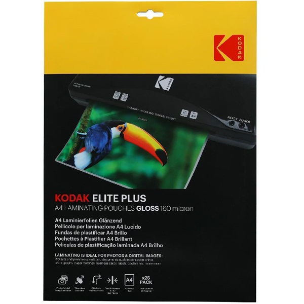 Kodak lamináló fólia (fényes) A4, 160 micron, 25 db Kodak lamináló fólia (fényes) A4, 160 micron, 25 db