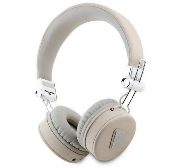 CG MOBILE GUESS PU GRAINED TRAINGLE LOGO bluetooth fejhallgató SZTEREO (v5.3, mikrofon, zajszűrő, microSD kártyaolvasó) BÉZS (GUBH70PGTSPSE)