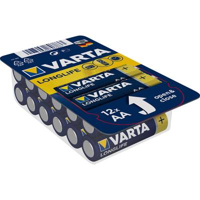 Ceruzaelem AA, alkáli mangán, 1,5V, 12 db, Varta Longlife LR06, AA, LR6, AAB4E, AM3, 815, E91, LR6N Ceruzaelem AA, alkáli mangán, 1,5V, 12 db, Varta Longlife LR06, AA, LR6, AAB4E, AM3, 815, E91, LR6N