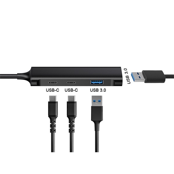 Conceptronic   HUBBIES12B 4 Port  USB-C to 2x USB-C+2x USB-A USB Hub Fekete 