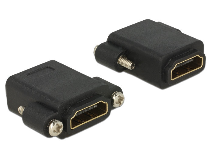 Delock Adapter Gyors-sebességű HDMI anya > HDMI anya rögzítővel (85125)