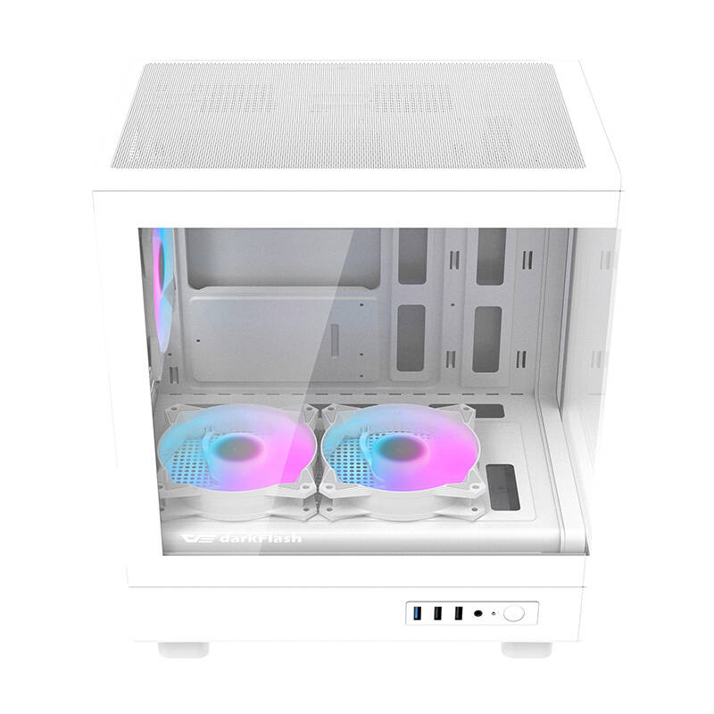 Darkflash DB330M számítógépház + 3 ARGB ventilátor Fehér 