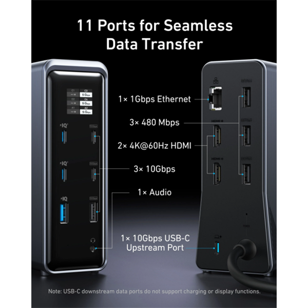 ANKER A83B63A1 Docking Station Prime 14-in-1 160W USB HUB Szürke ANKER A83B63A1 Docking Station Prime 14-in-1 160W USB HUB Szürke