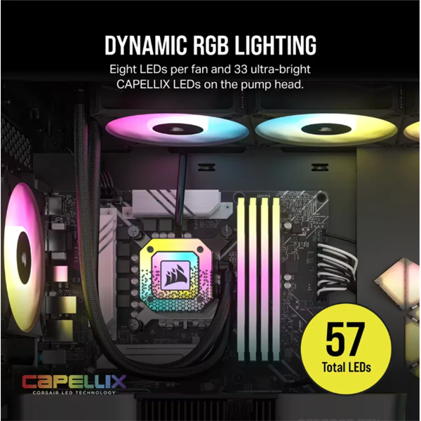 CORSAIR iCUE H150i ELITE CAPELLIX XT, 360mm Radiator, Liquid CPU Hűtő CORSAIR iCUE H150i ELITE CAPELLIX XT, 360mm Radiator, Liquid CPU Hűtő