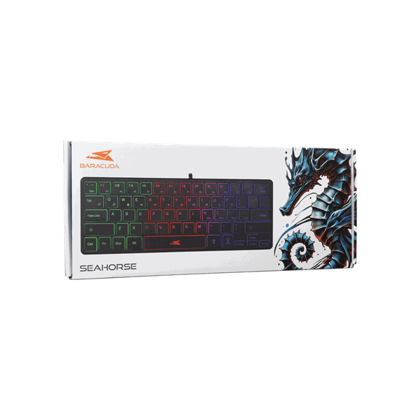 BARACUDA BGK-04141B-US SEAHORSE-B-US vezetékes gamer billentyűzet  angol 64 gomb