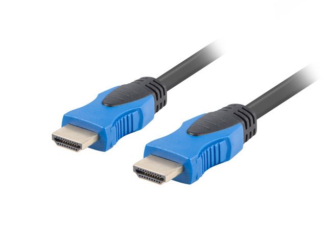 Lanberg HDMI összekötő kábel 1.8m fekete-kék (CA-HDMI-20CU-0018-BK)