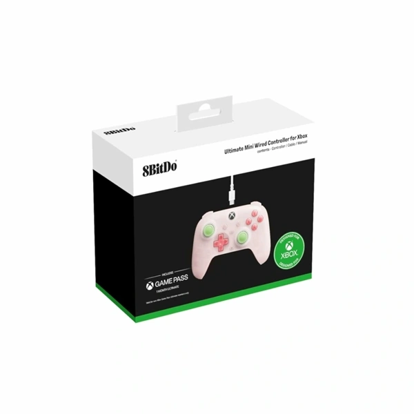 8Bitdo Ultimate Mini, Xbox Series X|S, Xbox One, PC, Official, Hall-Effect  vezetékes kontroller Pink