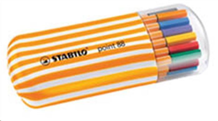 STABILO "Point 88 Zebrui" Tűfilc készlet, 0,4 mm, 20 különböző szín (TST882002, 8820-02)