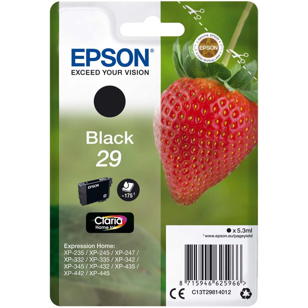 Epson 29 Claria tintapatron fekete (C13T29814012) Epson 29 Claria tintapatron fekete (C13T29814012)
