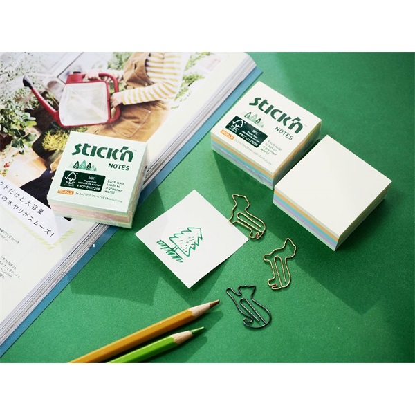 Stick`N 51x51mm 240 lap az erdő színei pasztell mix öntapadó kockatömb