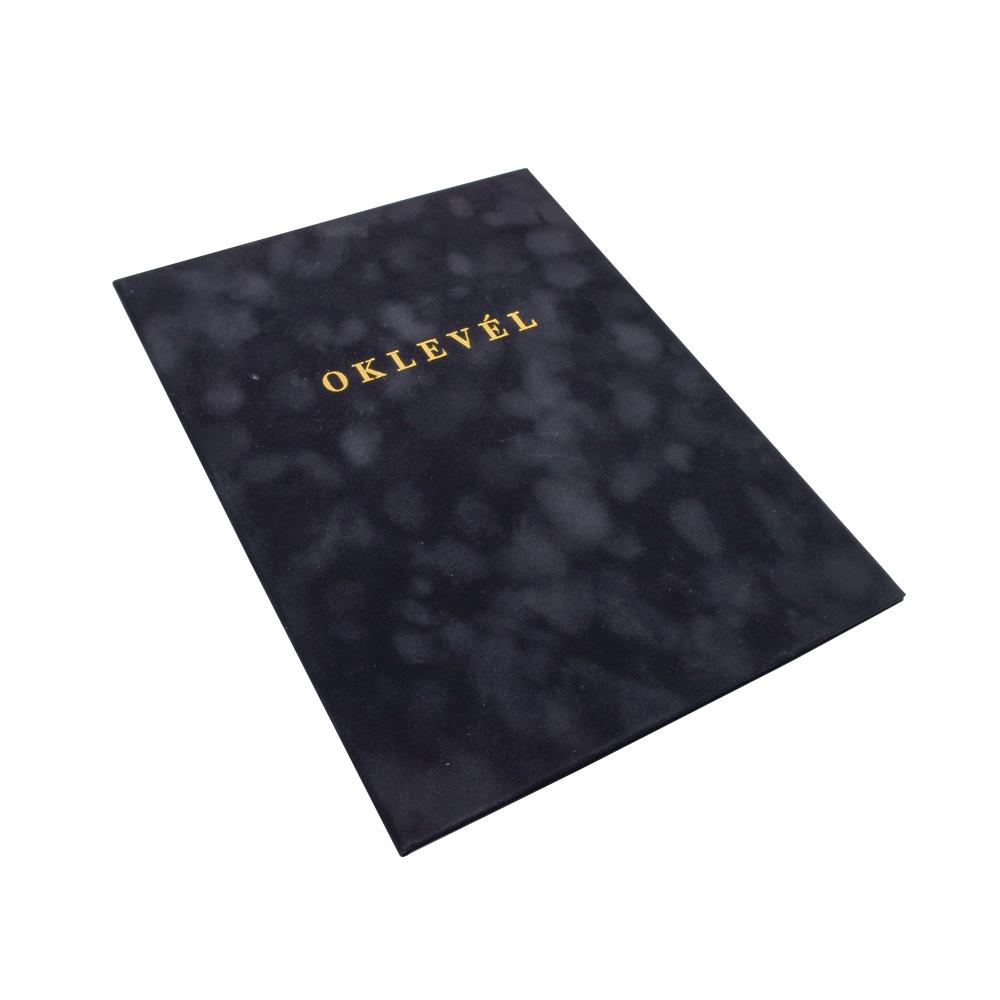 Bluering Oklevéltartó A4, prémium, arany nyomattal,  fekete