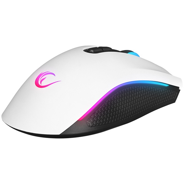 Rampage  SMX-R44 V2 Macro 12800 DPI  RGB LED  1,8m fonott kábel Egér Gamer Fehér 